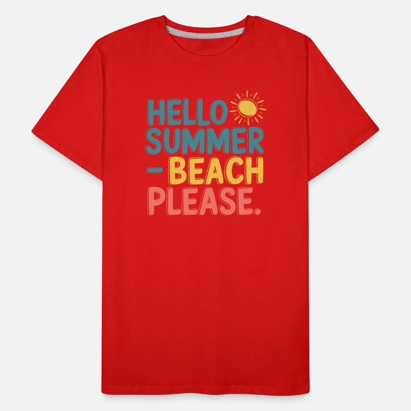 Hello Summer – Beach Please! Männer Premium Bio T-Shirt