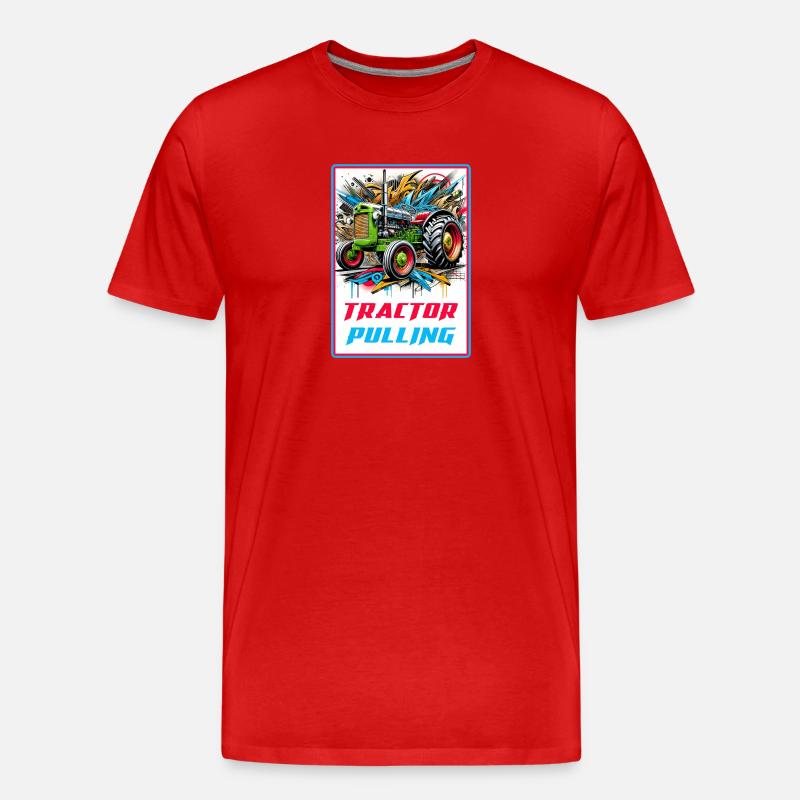 Tractor Pulling Power - Men's Premium Organic T-Shirt - red
