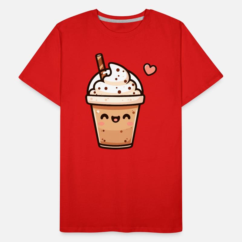 Conception de tasse à café mignon tourbillon de chocolat T-shirt bio Premium Homme