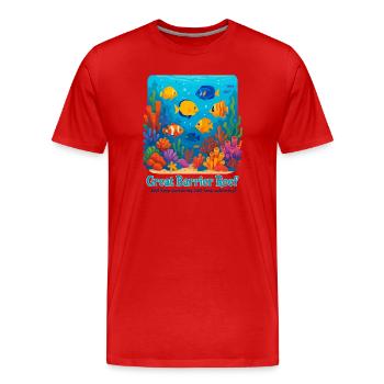 Grande Barrière de corail - T-shirt bio Premium Homme - rouge - Devant - Damien (186cm)