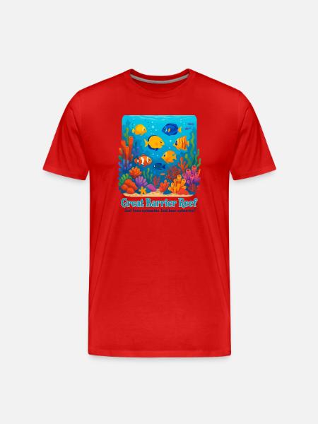 Great Barrier Reef - Men's Premium Organic T-Shirt - red