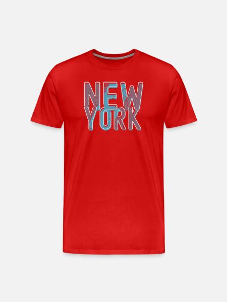 New York - Männer Premium Bio T-Shirt - Rot