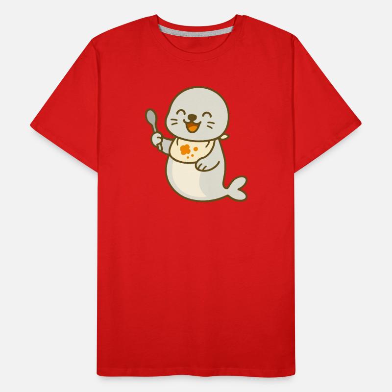 Alimentation avec le bébé phoque T-shirt bio Premium Homme