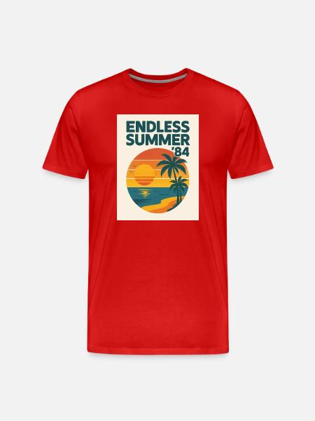 Endless Summer '84 - Männer Premium Bio T-Shirt - Rot