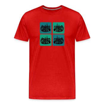 Conception du tracteur - T-shirt bio Premium Homme - rouge - Devant - Damien (186cm)