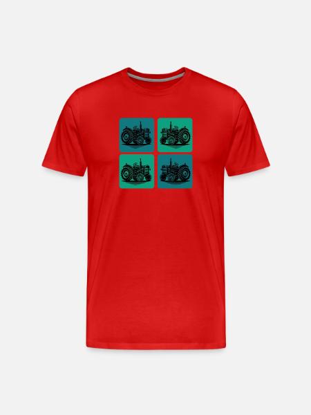Tractor Design - Men's Premium Organic T-Shirt - red
