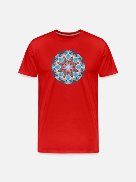 Beach day Mandala - Men's Premium Organic T-Shirt - red