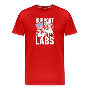 Support computer labs - Männer Premium Bio T-Shirt - Rot - Vorne - Damien (186cm)