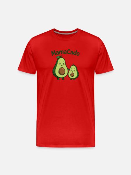 MamaCado – Avocado mit Herz - Männer Premium Bio T-Shirt - Rot