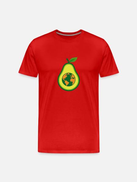 Avocado Love – Healthy & Happy - Men's Premium Organic T-Shirt - red