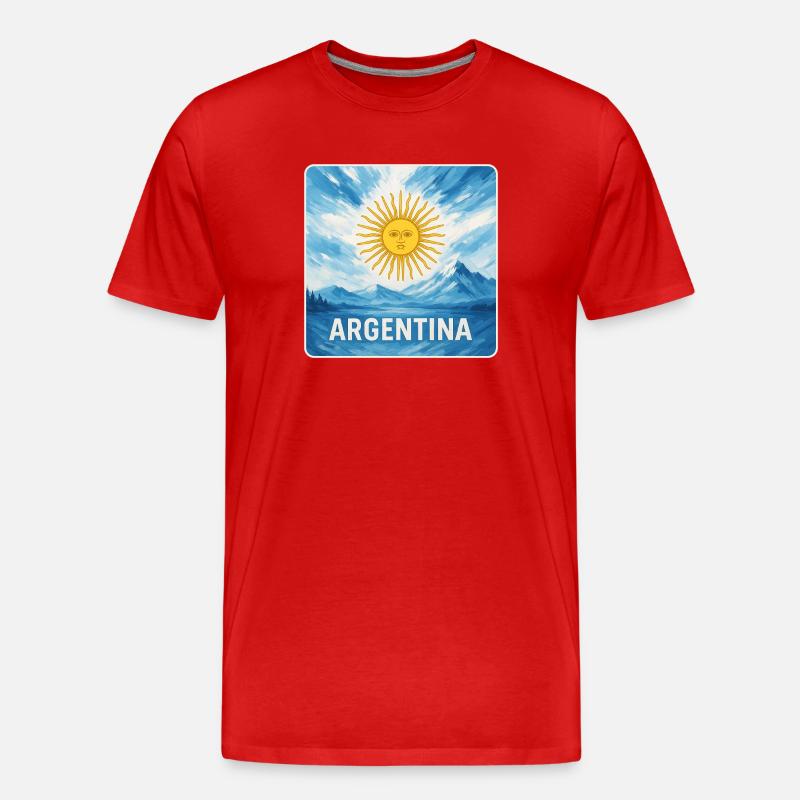 Argentinien Nationalfarben Design - Männer Premium Bio T-Shirt - Rot