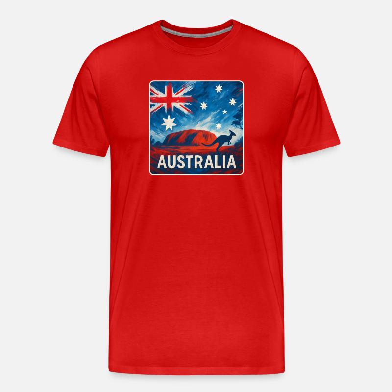 Conception de l’Outback australien - T-shirt bio Premium Homme - rouge