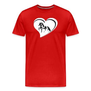 Edles Islandpferd Schecke im Tölt Damen Mädchen - Männer Premium Bio T-Shirt - Rot - Vorne - Damien (186cm)