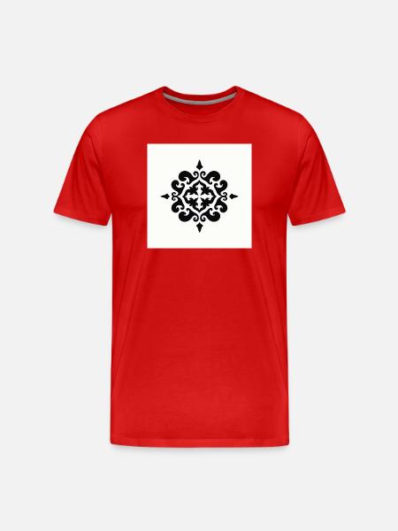 Elegant Black Ornamental Pattern - Men's Premium Organic T-Shirt - red