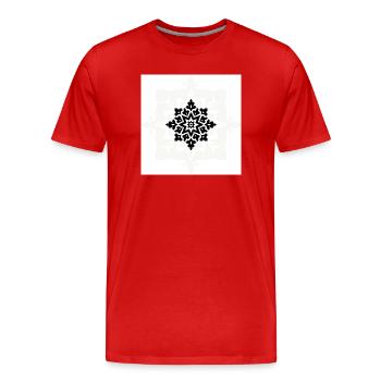 Motif complexe de mandala noir et blanc - T-shirt bio Premium Homme - rouge - Devant - Damien (186cm)