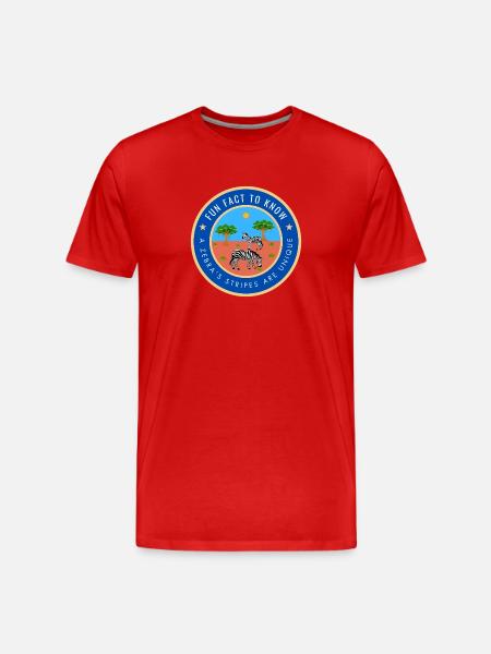 A zebra's stripes are unique - Men's Premium Organic T-Shirt - red