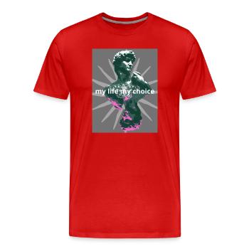 David - T-shirt bio Premium Homme - rouge - Devant - Damien (186cm)