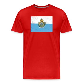 Flagge von San Marino - Männer Premium Bio T-Shirt - Rot - Vorne - Damien (186cm)