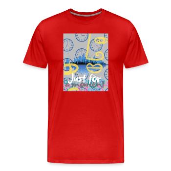 Juste un instant - T-shirt bio Premium Homme - rouge - Devant - Damien (186cm)