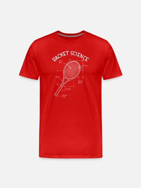 Tennis Racket Design Racket Science fun - Men's Premium Organic T-Shirt - red