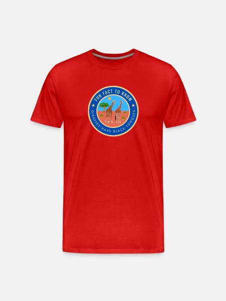 Giraffes have black tongues - Men's Premium Organic T-Shirt - red