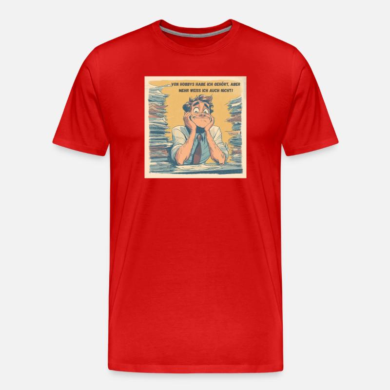 Im Hamsterrad mit Anzug - Männer Premium Bio T-Shirt - Rot