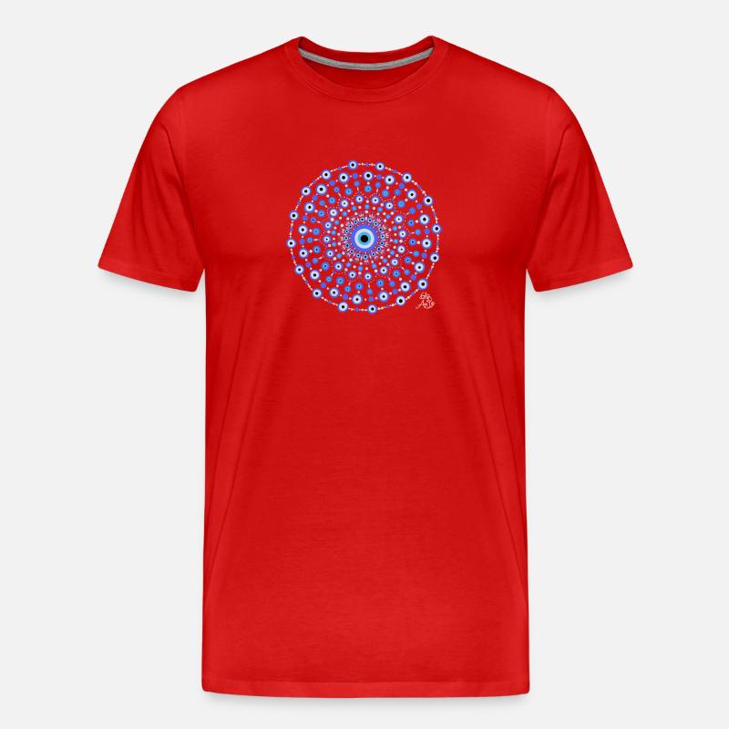 Mandala Schutz - Männer Premium Bio T-Shirt - Rot