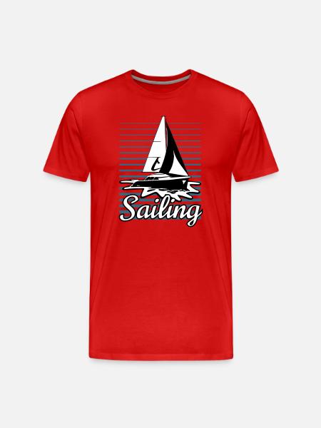 Sailboat 002 - Men's Premium Organic T-Shirt - red