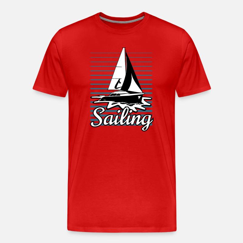 sailboat 002 - Männer Premium Bio T-Shirt - Rot