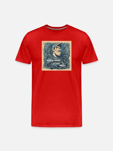 Morgens unter Hochspannung - Männer Premium Bio T-Shirt - Rot