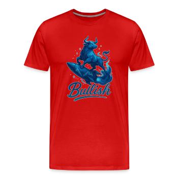 Stock Bull Bull Chart Profit Raktete Gift - T-shirt bio Premium Homme - rouge - Devant - Damien (186cm)