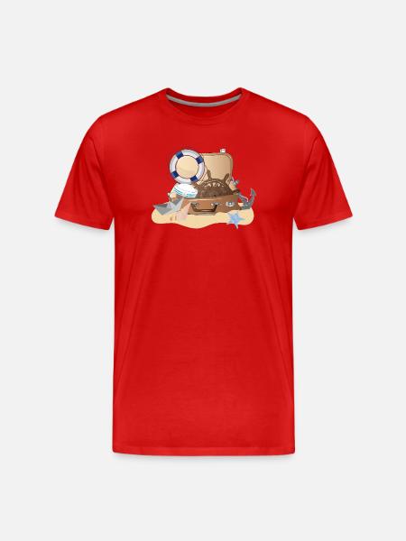 Maritime suitcase – nautical holiday design - Men's Premium Organic T-Shirt - red