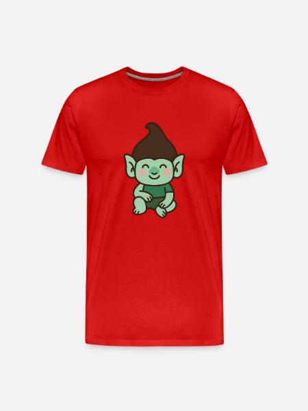 Cute troll – kawaii style - Men's Premium Organic T-Shirt - red