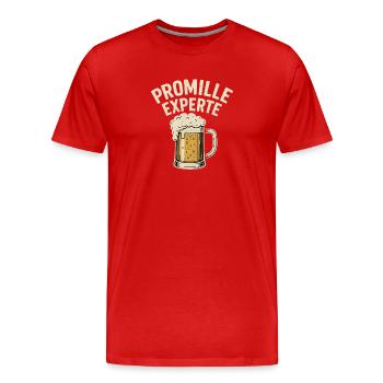 Promille Experte Bier Motiv - Männer Premium Bio T-Shirt - Rot - Vorne - Damien (186cm)