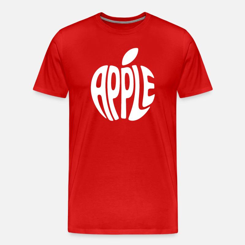 Apfel Obst Wortkunst - Männer Premium Bio T-Shirt - Rot