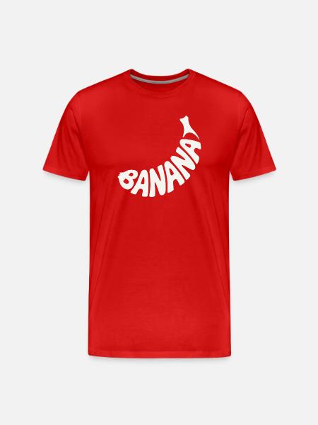 Banana Fruit Word Art - Men's Premium Organic T-Shirt - red