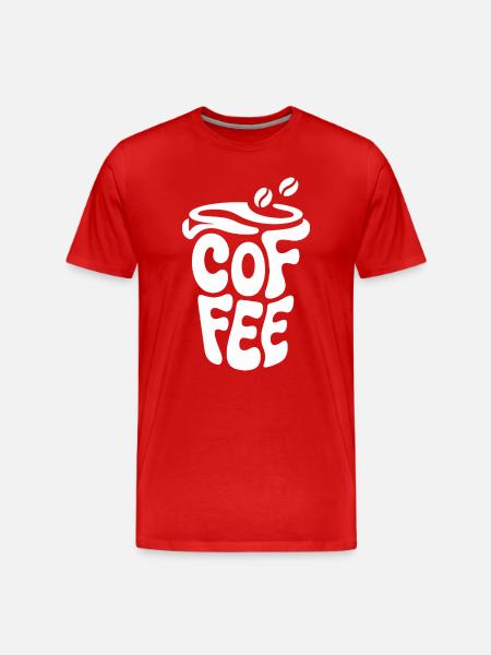 Coffee Lover Word Art - Men's Premium Organic T-Shirt - red