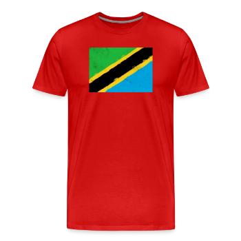 Drapeau de la Tanzanie - T-shirt bio Premium Homme - rouge - Devant - Damien (186cm)