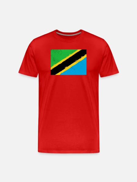 Flag of Tanzania - Men's Premium Organic T-Shirt - red