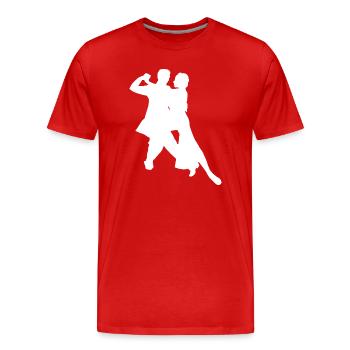 Danse élégante couple silhouette danse classique - T-shirt bio Premium Homme - rouge - Devant - Damien (186cm)