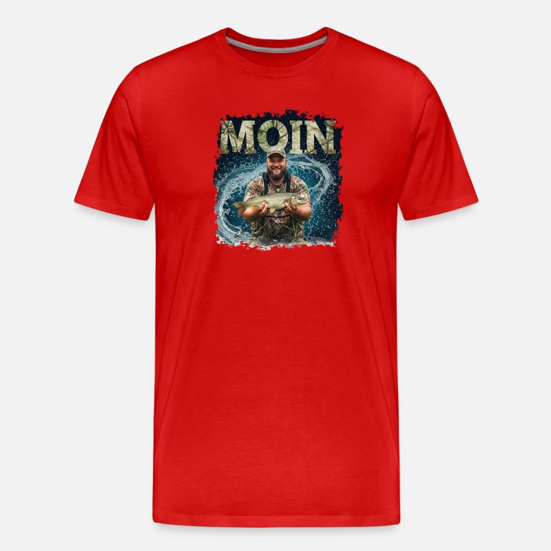 Moin Anglerglück - Männer Premium Bio T-Shirt - Rot