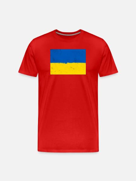 Flag of Ukraine - Men's Premium Organic T-Shirt - red