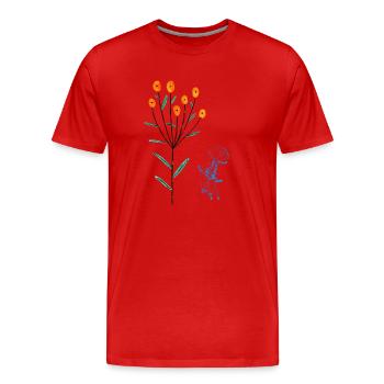 Qualle - Männer Premium Bio T-Shirt - Rot - Vorne - Damien (186cm)