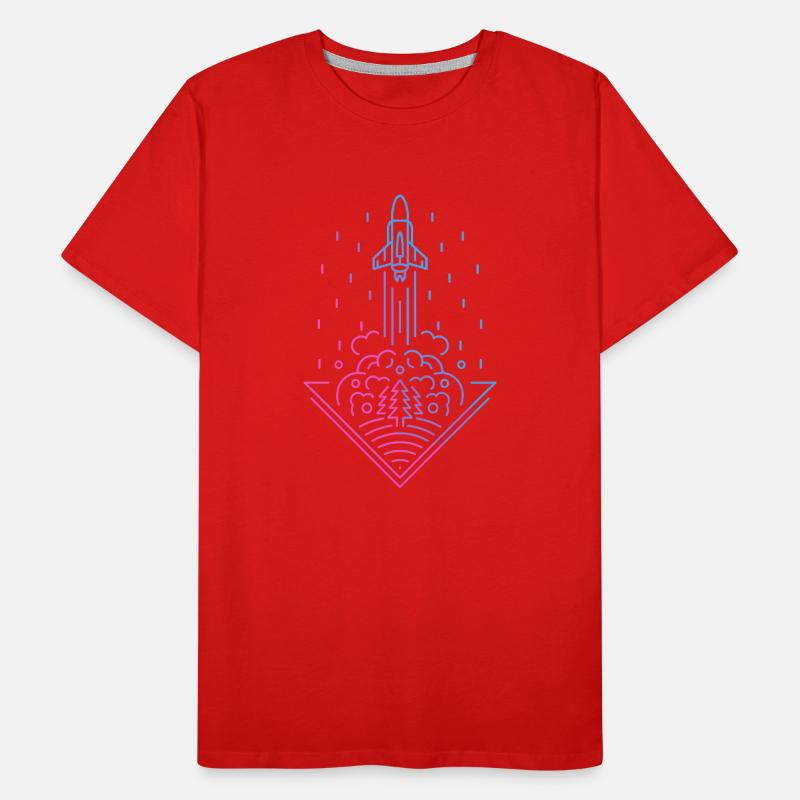 Retro Rocket Männer Premium Bio T-Shirt