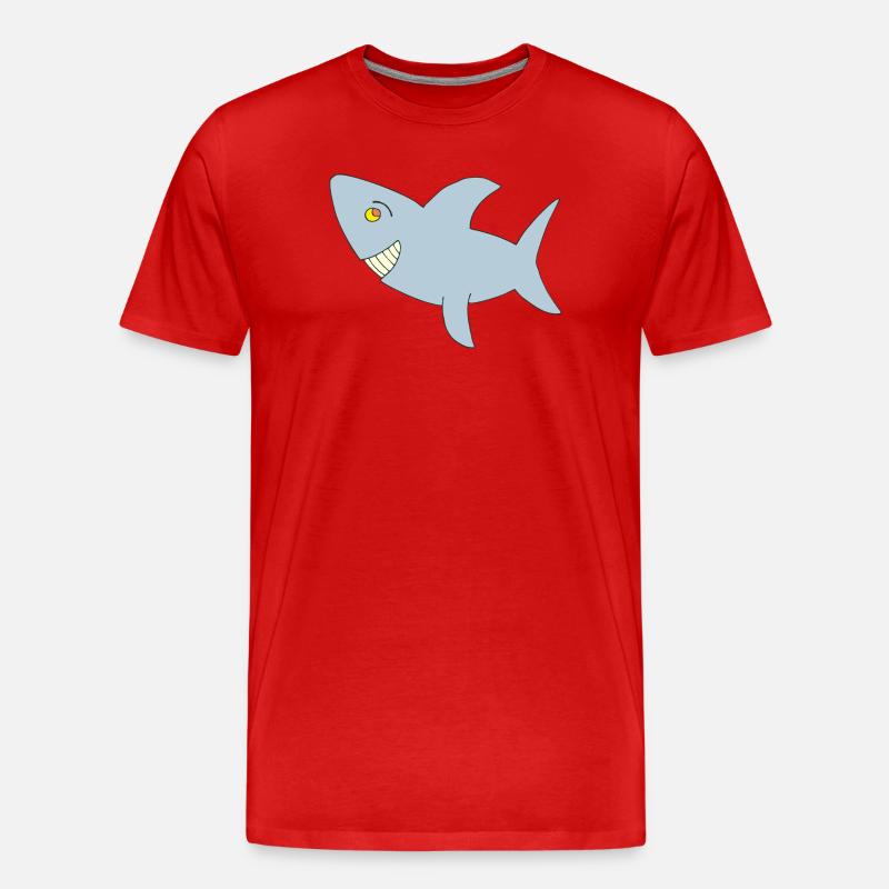 haifisch big one - Männer Premium Bio T-Shirt - Rot