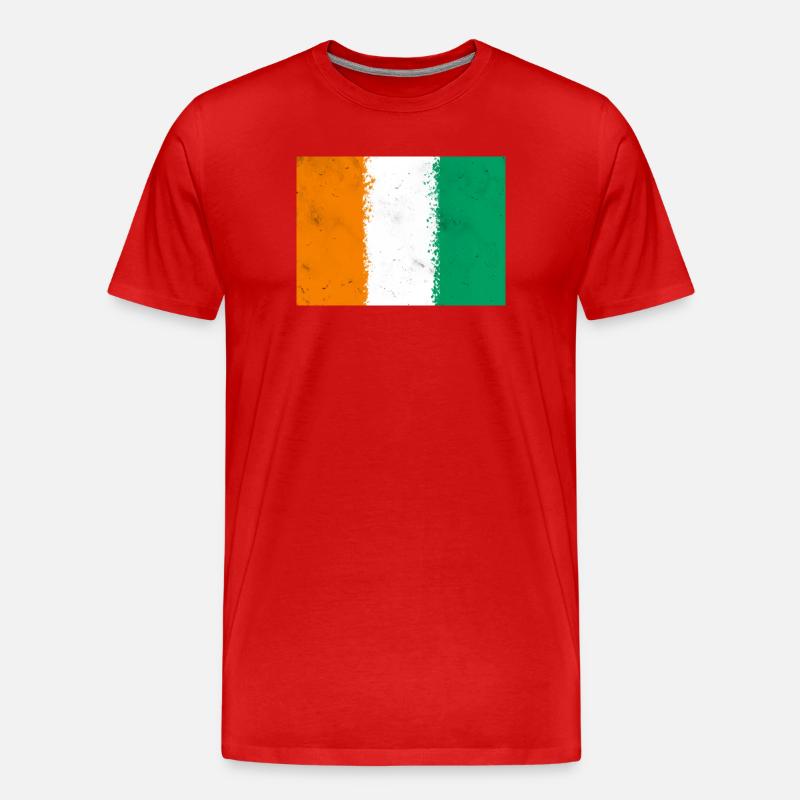 Flagge von Côte d'Ivoire - Männer Premium Bio T-Shirt - Rot