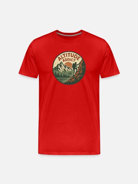 Altitude Addict - Men's Premium Organic T-Shirt - red