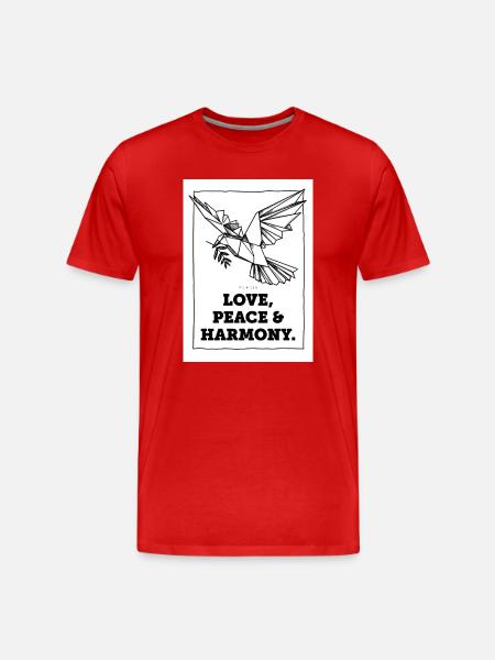 Love, Peace and Harmony - Men's Premium Organic T-Shirt - red