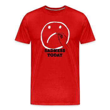 Pas de tristesse aujourd’hui - T-shirt bio Premium Homme - rouge - Devant - Damien (186cm)