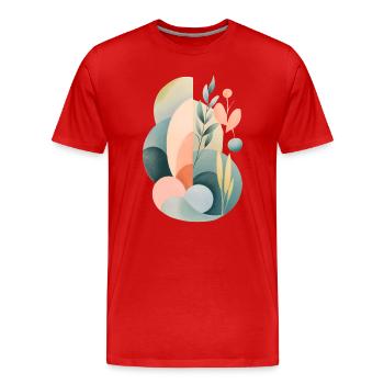 Pastell Abstrakte Flora Komposition - Männer Premium Bio T-Shirt - Rot - Vorne - Damien (186cm)